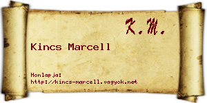 Kincs Marcell névjegykártya